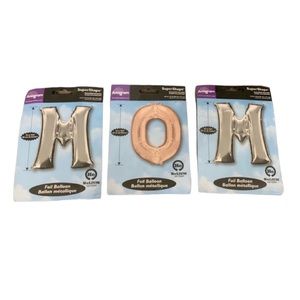 MOM Balloons by Anagram NWT - Silver & Rose Gold - 33 Inches Tall